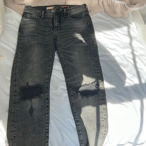 Black distressed denim jean
